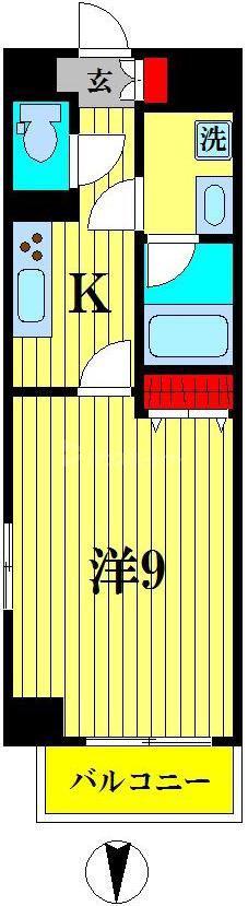 ＪＲ常磐線 亀有駅 徒歩5分 5階建 築10年(1K/3階)の間取り写真