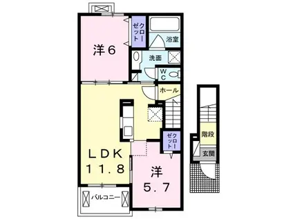 ヒルトップアイ(2LDK/2階)の間取り写真