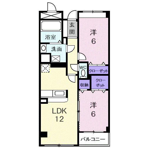 シャンクレール清瀬(2LDK/3階)の間取り写真
