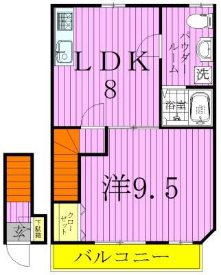 メゾントラスト千住柳原(1LDK/2階)の間取り写真