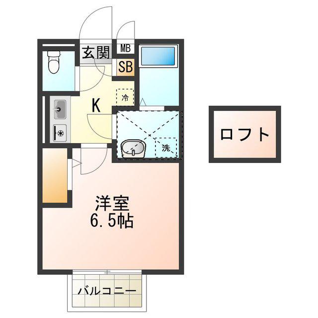 セジュールMARUGEN A棟(1K/2階)の間取り写真