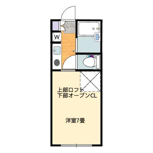 アーバンビューA棟(1K/1階)の間取り写真