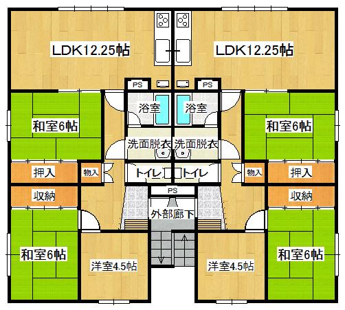 コーポ未来(3LDK/4階)の間取り写真