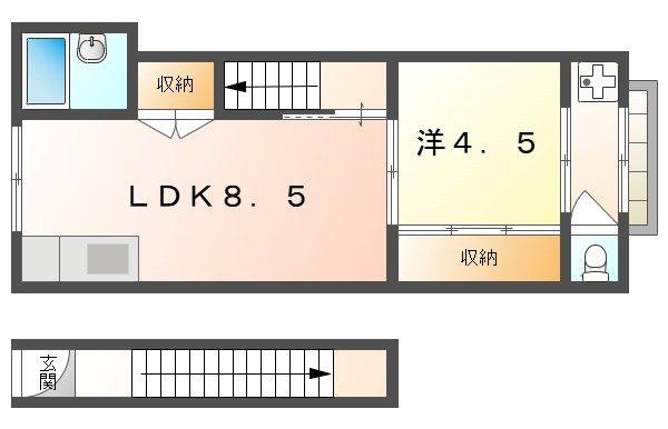 サンライズ栄(1LDK/2階)の間取り写真