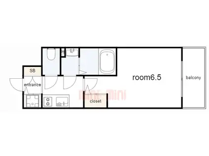 エスリード神戸兵庫駅ミッドポート(1K/7階)の間取り写真