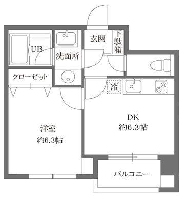 友泉巣鴨ビル(1DK/7階)の間取り写真