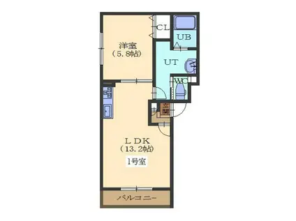 AOI VILLAGE美原アオイヴィレッジ美原(1LDK/2階)の間取り写真