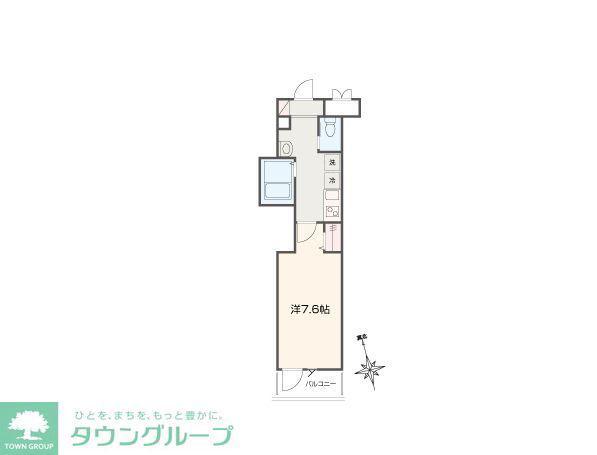 MELLAS川口(1K/2階)の間取り写真
