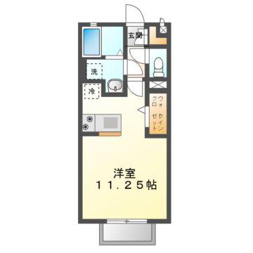 ジュネス丸山D(ワンルーム/2階)の間取り写真