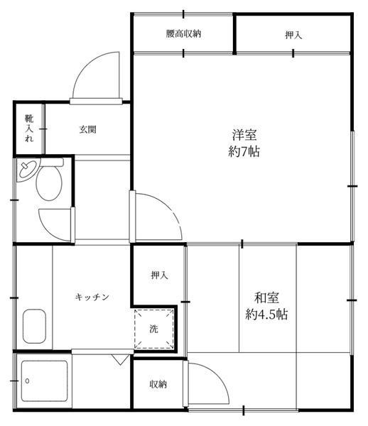 桜荘(2K/1階)の間取り写真