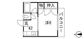 コーポラスたんぽぽ(1K/1階)の間取り写真