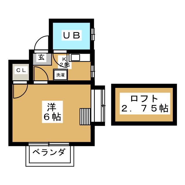 パールハイツ(1K/1階)の間取り写真