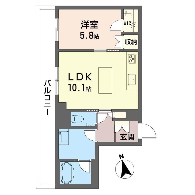 アンムート戸越公園(1LDK/4階)の間取り写真