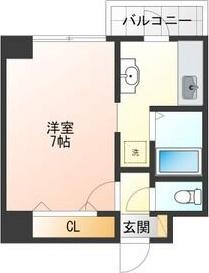 クレセント松蔭(ワンルーム/1階)の間取り写真