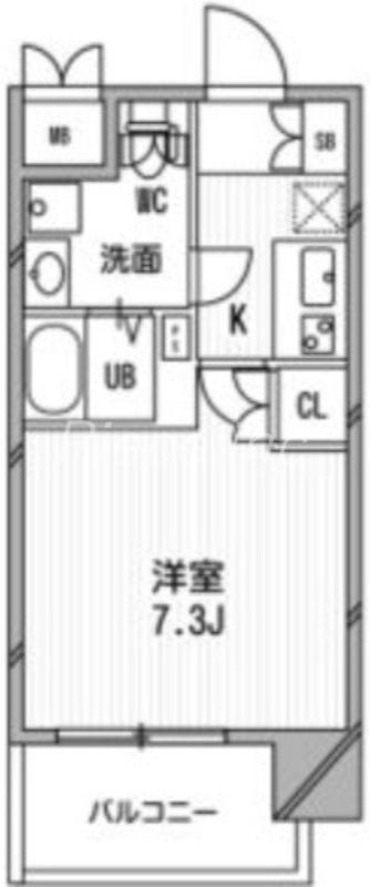 アスリート江坂2番館(1K/7階)の間取り写真