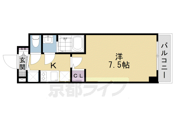 MASTERYCOURT(1K/6階)の間取り写真