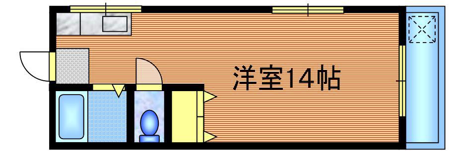 東マンション(ワンルーム/1階)の間取り写真