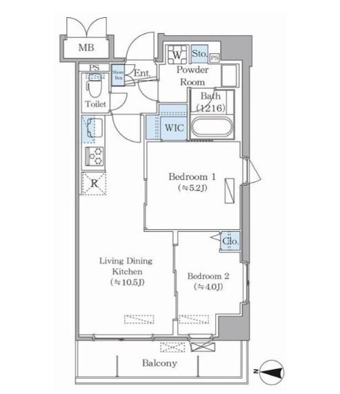DAIWA GRACE MAISON 亀有(2LDK/3階)の間取り写真