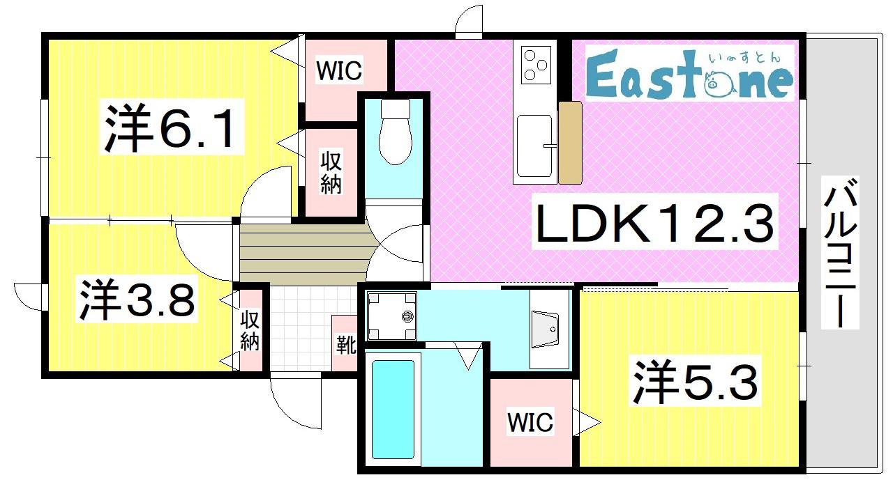 AZLIE(3LDK/3階)の間取り写真