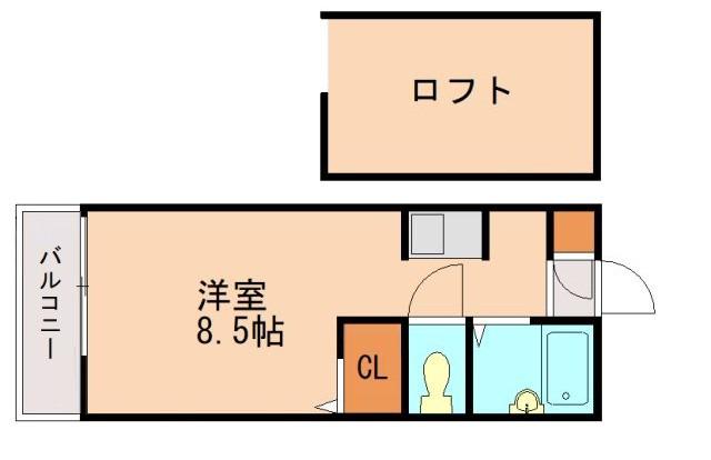 スーエデンI(ワンルーム/2階)の間取り写真