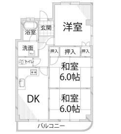 Fビルハイツ(3DK/3階)の間取り写真
