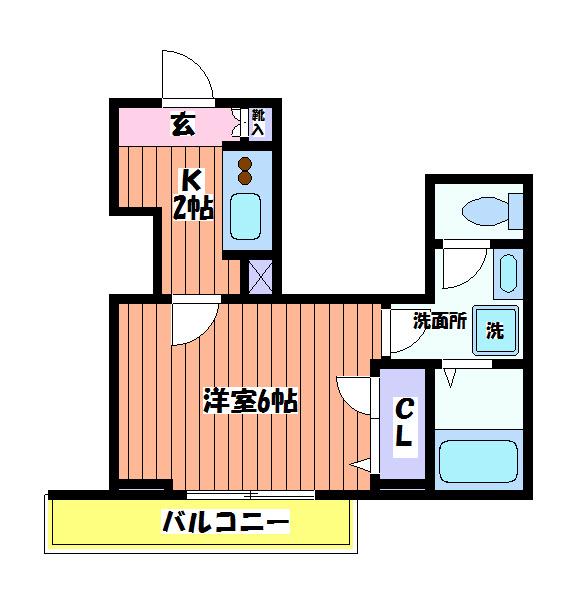 リーヴル(1K/2階)の間取り写真