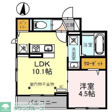 ARTS&K(1LDK/2階)の間取り写真