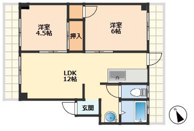 ネクサス和歌浦I(2LDK/3階)の間取り写真