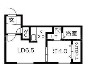 ENCORE 豊平公園(1LDK/4階)の間取り写真