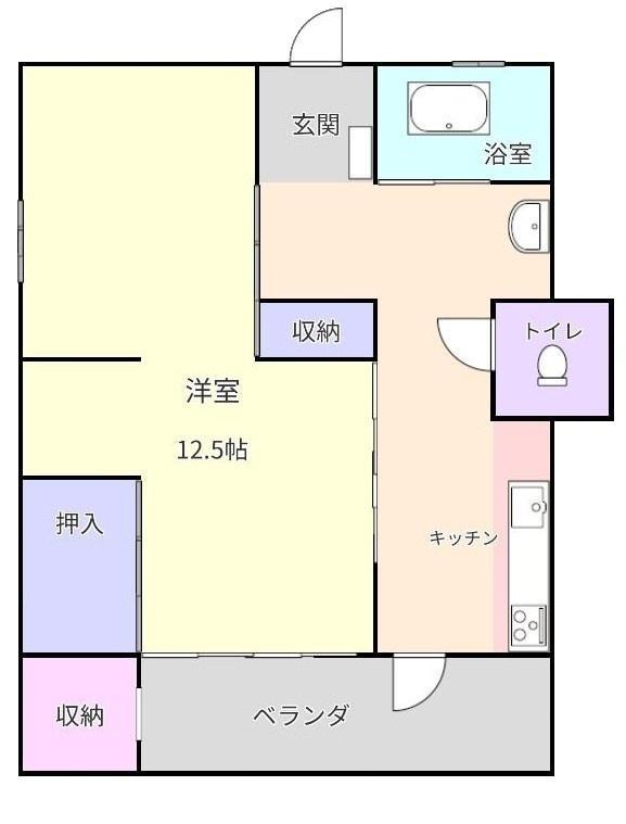 尾張旭平子ハイツ(2K/5階)の間取り写真