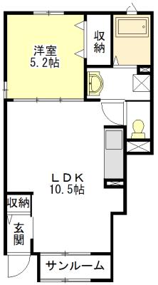 フランシーズA(1LDK/1階)の間取り写真