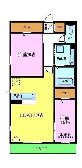 Kステイブル(2LDK/1階)の間取り写真