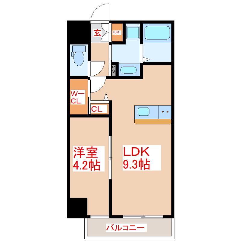 フォレストテラス(1LDK/8階)の間取り写真
