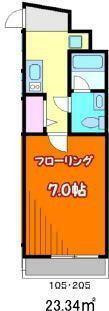 フィユフラッツ川越南(1K/1階)の間取り写真