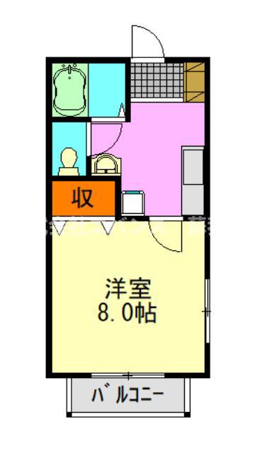アルブル(1K/1階)の間取り写真