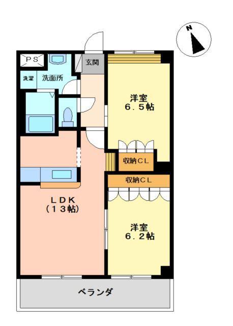 富山地鉄富山市内線 南富山駅前駅 徒歩8分 3階建 築17年(2LDK/3階)の間取り写真