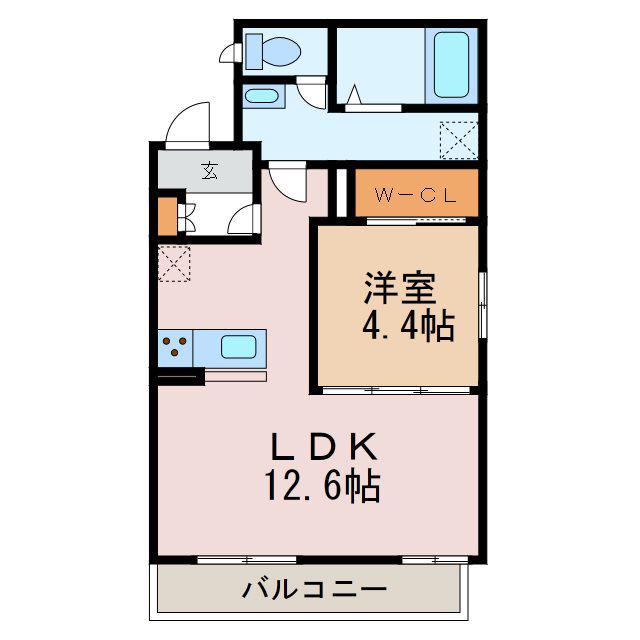 フルール デ シャン(1LDK/3階)の間取り写真