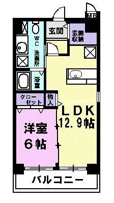 SAKURA ビベンテ(1LDK/9階)の間取り写真