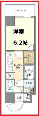 ワンルーフフラットアサクサイリヤ(1K/4階)の間取り写真