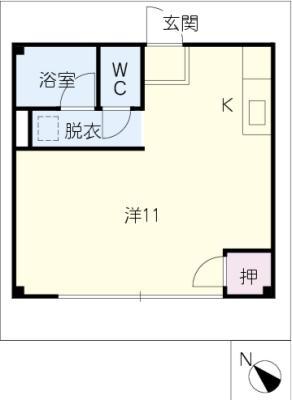 ホームバロン(ワンルーム/1階)の間取り写真