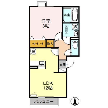 ルミエール(1LDK/3階)の間取り写真