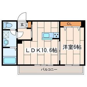 ソワデルミエール(1LDK/2階)の間取り写真