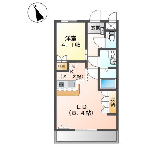 明和マンションII(1LDK/2階)の間取り写真