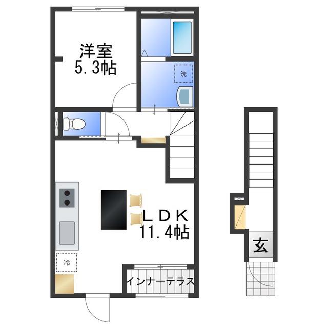 GRANMOVEI(1LDK/2階)の間取り写真