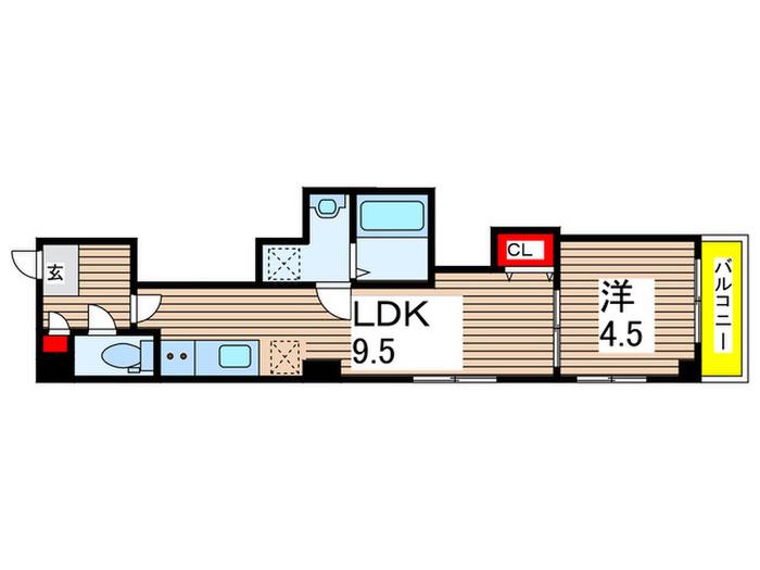 ベルテ千葉中央(1LDK/3階)の間取り写真