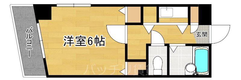 エスポワールマンション天神南(1K/4階)の間取り写真
