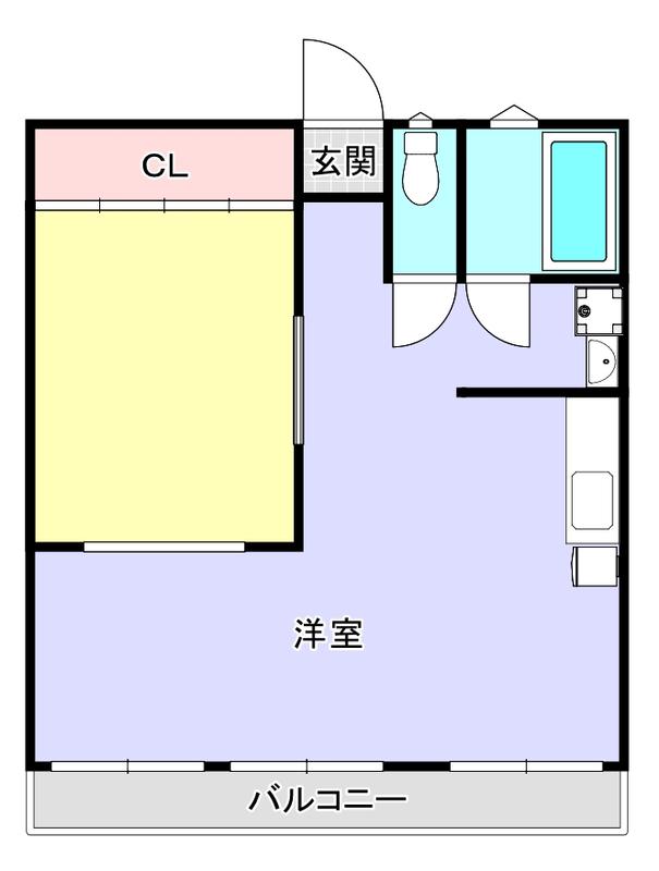 森部ビル(1LDK/2階)の間取り写真
