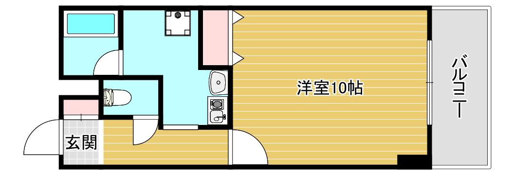 メロディーハイム夕陽丘(1K/13階)の間取り写真