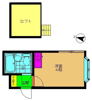 グレイスハイム東十条II(ワンルーム/2階)の間取り写真