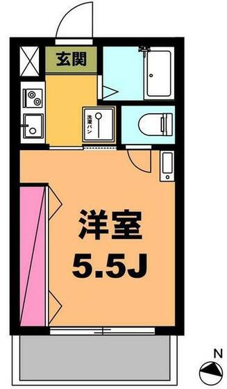 月村マンション17(1K/3階)の間取り写真